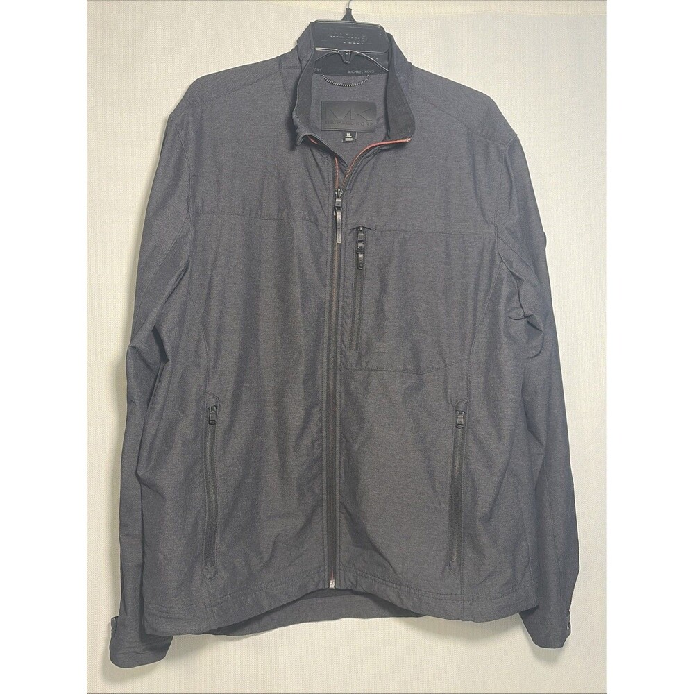 Michael Kors Men’s XL Soft shell Full Zip Jacket Charcoal Pockets
